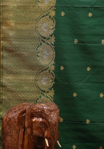 Handloom Pure Kanjeevaram Silk Fabric-Width-45-Inches